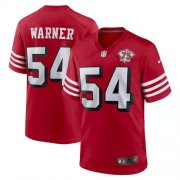 Wholesale Cheap Men's San Francisco 49ers #54 Fred Warner Scarlet 75th Anniversary Red Jersey