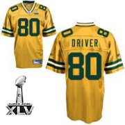 Wholesale Cheap Packers #80 Donald Driver Yellow Super Bowl XLV Embroidered NFL Jersey