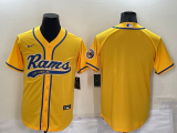 Wholesale Cheap Men's Los Angeles Rams Blank Yellow Stitched MLB Cool Base Nike Baseball Jersey