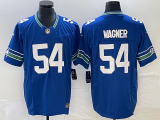 Wholesale Cheap Men's Seattle Seahawks #54 Bobby Wagner Royal 2023 F.U.S.E. Vapor Limited Throwback Stitched Jersey