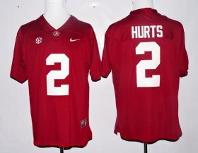 Wholesale Cheap Men\'s Alabama Crimson Tide #2 Jalen Hurts Red Limited Stitched College Football Nike NCAA Jersey