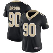 Wholesale Cheap Nike Saints #90 Malcom Brown Black Team Color Women's Stitched NFL Vapor Untouchable Limited Jersey