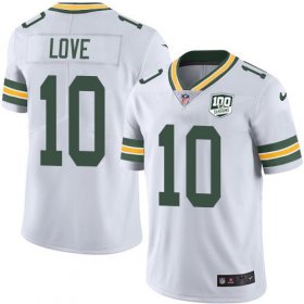 Wholesale Cheap Nike Packers #10 Jordan Love White Men\'s 100th Season Stitched NFL Vapor Untouchable Limited Jersey
