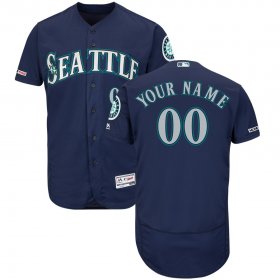 Wholesale Cheap Seattle Mariners Majestic Alternate Flex Base Authentic Collection Custom Jersey Navy