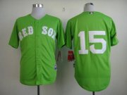 Wholesale Cheap Red Sox #15 Dustin Pedroia Green Stitched MLB Jersey