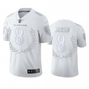 Wholesale Cheap Baltimore Ravens #8 Lamar Jackson Men's Nike Platinum NFL MVP Limited Edition Jersey