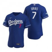 Wholesale Cheap Los Angeles Dodgers #7 Julio Urias Royal 2020 World Series Champions Jersey