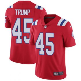 Wholesale Cheap Nike Patriots #45 Donald Trump Red Alternate Men\'s Stitched NFL Vapor Untouchable Limited Jersey