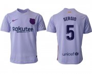 Wholesale Cheap Men 2021-2022 Club Barcelona away aaa version purple 5 Soccer Jersey