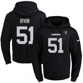 Wholesale Cheap Nike Raiders #51 Bruce Irvin Black Name & Number Pullover NFL Hoodie