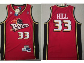Wholesale Cheap Detroit Pistons 33 Grant Hill Swingman Red Throwback Adidas Jersey