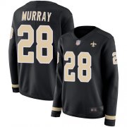 Wholesale Cheap Nike Saints #28 Latavius Murray Black Team Color Women's Stitched NFL Limited Therma Long Sleeve Jersey