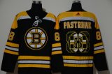 Wholesale Cheap Men's Boston Bruins #88 David Pastrnak Black With Team Logo Adidas Stitched NHL Jersey