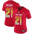 Wholesale Cheap Nike Browns #21 Denzel Ward Red Women's Stitched NFL Limited AFC 2019 Pro Bowl Jersey