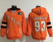 Wholesale Cheap Philadelphia Flyers #93 Jakub Voracek Orange Women's Old Time Heidi NHL Hoodie