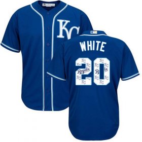 Wholesale Cheap Royals #20 Frank White Royal Blue Team Logo Fashion Stitched MLB Jersey