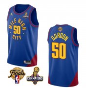 Wholesale Cheap Men's Denver Nuggets #50 Aaron Gordon Blue 2023 Nuggets Champions Patch And Finals Patch Statemenr Edition Stitched Basketball Jersey