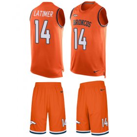 Wholesale Cheap Nike Broncos #14 Cody Latimer Orange Team Color Men\'s Stitched NFL Limited Tank Top Suit Jersey