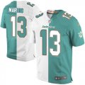 Wholesale Cheap Nike Dolphins #13 Dan Marino Aqua Green/White Men's Stitched NFL Elite Split Jersey