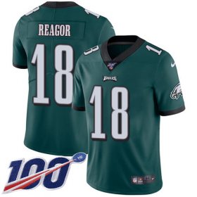 Wholesale Cheap Nike Eagles #18 Jalen Reagor Green Team Color Youth Stitched NFL 100th Season Vapor Untouchable Limited Jersey