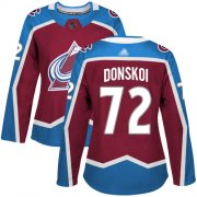 Wholesale Cheap Adidas Avalanche #72 Joonas Donskoi Burgundy Home Authentic Women's Stitched NHL Jersey