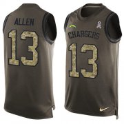 Wholesale Cheap Nike Chargers #13 Keenan Allen Green Men's Stitched NFL Limited Salute To Service Tank Top Jersey