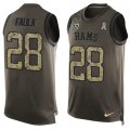 Wholesale Cheap Nike Rams #28 Marshall Faulk Green Men's Stitched NFL Limited Salute To Service Tank Top Jersey