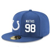 Wholesale Cheap Indianapolis Colts #98 Robert Mathis Snapback Cap NFL Player Royal Blue with White Number Stitched Hat