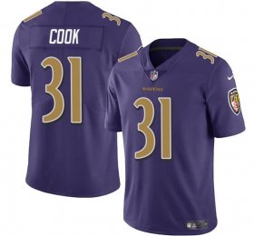 Cheap Men\'s Baltimore Ravens #31 Dalvin Cook Purple Color Rush Vapor Limited Football Stitched Jersey