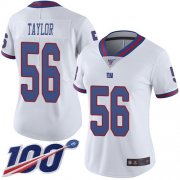 Wholesale Cheap Nike Giants #56 Lawrence Taylor White Women's Stitched NFL Limited Rush 100th Season Jersey