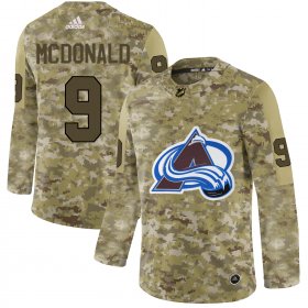 Wholesale Cheap Adidas Avalanche #9 Lanny McDonald Camo Authentic Stitched NHL Jersey
