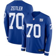Wholesale Cheap Nike Giants #70 Kevin Zeitler Royal Blue Team Color Men's Stitched NFL Limited Therma Long Sleeve Jersey