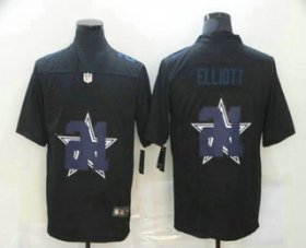 Wholesale Cheap Men\'s Dallas Cowboys #21 Ezekiel Elliott Black 2020 Shadow Logo Vapor Untouchable Stitched NFL Nike Limited Jersey