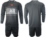 Wholesale Cheap Men 2021-2022 ClubParis Saint-GermainSecond away black Long Sleeve blank Soccer Jersey