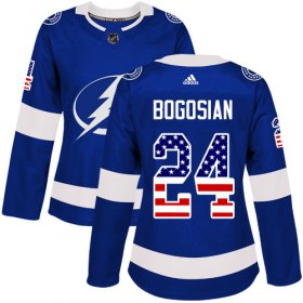 Cheap Adidas Lightning #24 Zach Bogosian Blue Home Authentic USA Flag Women\'s Stitched NHL Jersey