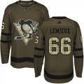 Wholesale Cheap Adidas Penguins #66 Mario Lemieux Green Salute to Service Stitched Youth NHL Jersey