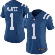 Wholesale Cheap Nike Colts #1 Pat McAfee Royal Blue Team Color Women's Stitched NFL Vapor Untouchable Limited Jersey