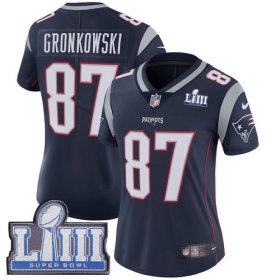 Wholesale Cheap Nike Patriots #87 Rob Gronkowski Navy Blue Team Color Super Bowl LIII Bound Women\'s Stitched NFL Vapor Untouchable Limited Jersey