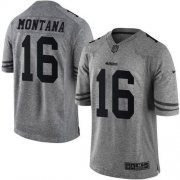 Wholesale Cheap Nike 49ers #16 Joe Montana Gray Men's Stitched NFL Limited Gridiron Gray Jersey