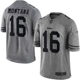 Wholesale Cheap Nike 49ers #16 Joe Montana Gray Men\'s Stitched NFL Limited Gridiron Gray Jersey