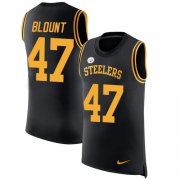 Wholesale Cheap Nike Steelers #47 Mel Blount Black Team Color Men's Stitched NFL Limited Rush Tank Top Jersey
