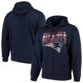 Wholesale Cheap New England Patriots G-III Sports by Carl Banks Perfect Season Full-Zip Hoodie Navy