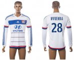 Wholesale Cheap Lyon #28 Mvuemba Home Long Sleeves Soccer Club Jersey