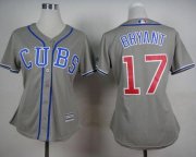 Wholesale Cheap Cubs #17 Kris Bryant Grey Alternate Road Women's Stitched MLB Jersey