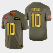 Wholesale Cheap Nike Texans #10 DeAndre Hopkins Men's Olive Gold 2019 Salute to Service NFL 100 Limited Jersey