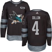 Wholesale Cheap Adidas Sharks #4 Brenden Dillon Black 1917-2017 100th Anniversary Stitched NHL Jersey