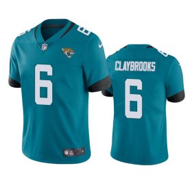 Cheap Men\'s Jacksonville Jaguars #6 Chris Claybrooks Teal Vapor Untouchable Limited Stitched Jersey