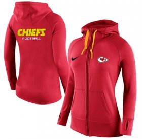 Wholesale Cheap Women\'s Nike Kansas City Chiefs Full-Zip Performance Hoodie Red