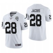 Wholesale Cheap Las Vegas Raiders #28 Josh Jacobs Men's Nike 2020 Inaugural Season Vapor Limited NFL Jersey White