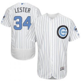 Wholesale Cheap Cubs #34 Jon Lester White(Blue Strip) Flexbase Authentic Collection Father\'s Day Stitched MLB Jersey